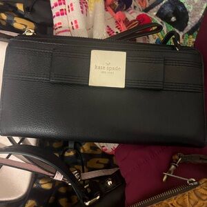 Kate Spade Black Leather Clutch